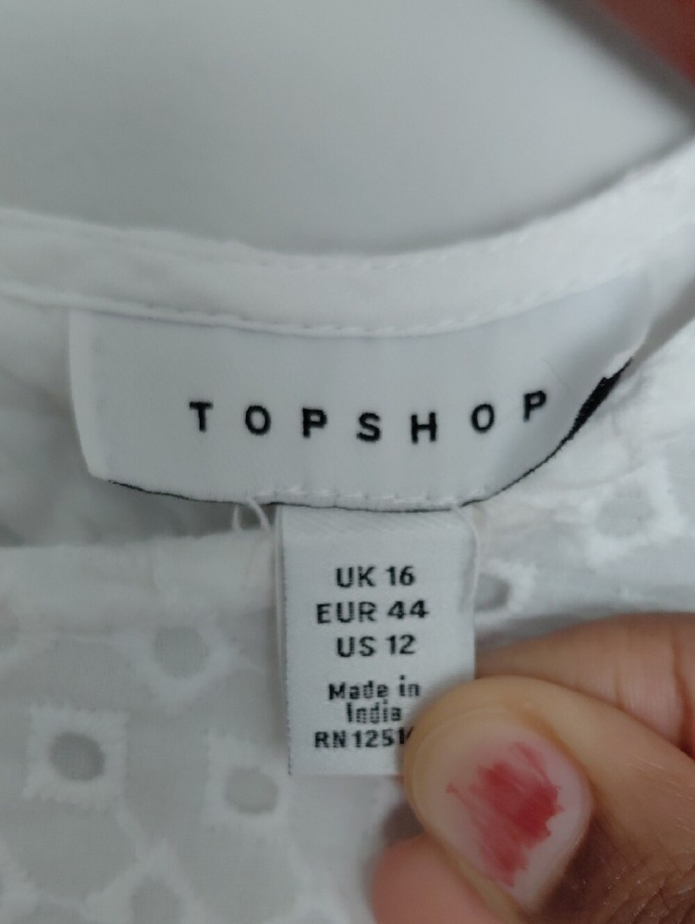 Topshop White Eyelet Ruffle Long-Sleeve Dress - Picture 2 of 5